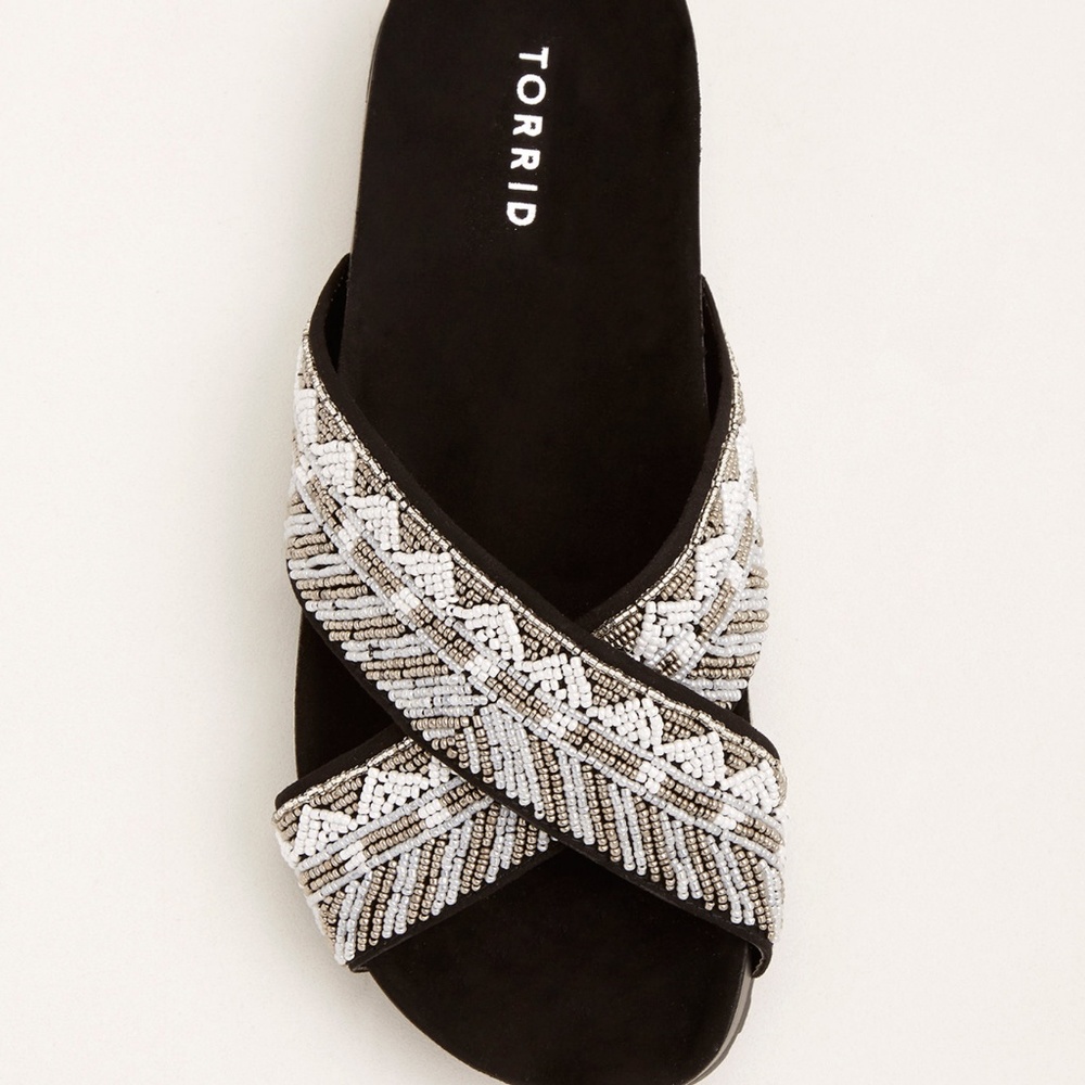 Torrid Beaded Sandals UPICK Flip Flops Slide Shoes_3
